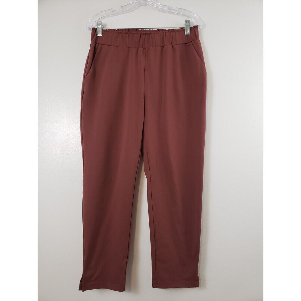 (F5) Joie Paper Bag Womens Pants Size M Pull on Elastic Waist Red Brick